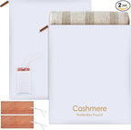 2 Pack Cashmere Storage Bags with 2 Cedar Blocks, Cotton Sweater Garment Storage Pouches with Natural Cedar for Odor Control, Closet Drawer Seasonal Clothing Organizer,17 x 13.5 Inch