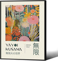 Abstract Yayoi Kusama Posters Japanese Wall Art Vintage Tokyo Aesthetic Prints Yayoi Kusama Inspired Japanese Gallery Wall Art for Stylish Room Bedroom Living Room Decor 8x10in Black Framed