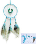 FANDOL DIY Dream Catcher Beginner Kit, Making Dream Catcher Supplies Include Metal Hoop, Feathers, Faux Suede Cord, Thread, Wood Beads (Sky Blue)