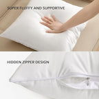 Oubonun 24x24 Outdoor Pillow Inserts (Pack of 2) - Square Waterproof Throw Pillow - Decorative Throw Pillows Insert for Couch Sofa Bed Patio Furniture - White Pillows