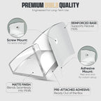 Modern JP Adhesive Hat Hooks for Wall (8-Pack) - Cowboy Hat Rack, Wide Brim Hat Organizer, Strong Hold Hat Hangers for Wall - Clear