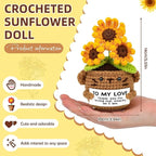 Positive Crochet Gifts, Sunflower Emotional Support Thank You Gifts, for Couples Wife Husband, Friends with Thanks Card for Anniversary, Christmas, Birthday -to My Love