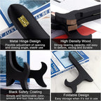 2 Pack 8 Inch Wooden Display Stand Plate Easels Holder (Black)