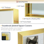 Keonjinn Brushed Shiny Gold Bathroom Mirror 22 x 30 Inch, Rectangle Gold Vanity Mirror for Wall, Aluminum Alloy Metal Framed, Modern Farmhouse, Square Corner, Brass Mirrors for Over Sink
