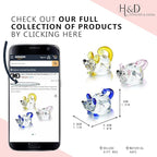 H&D HYALINE & DORA 3 Pack Glass Crystal Mouse Figurines Collectibles,Hand Blown Art Glass Animals Miniature Garden Decor Statue