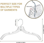 Quality Clear Plastic Hangers 96 Pack - Crystal Cut for Shirts, Suits, Coats, Dresses Hangers, Heavy Duty & Nonslip Design with Swivel Hook, 17 inches