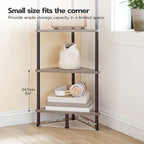 HOOBRO Corner Shelf Stand, Industrial 6-Tier Corner Bookshelf with Metal Frame, Plant Display Shelf, Bookcase for Small Spaces, Living Room, Greige and Black BG36CJ01