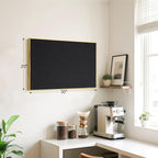 Linen Bulletin Board 30" x 20", Black Fabric Pin Board with Gold Aluminum Frame, Decorative Vision Board for Home Office, Bedroom & Dorm Wall Decor, Includes 10 Push Pins
