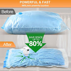 Electric Pump for Vacuum Storage Bags, 55W 5000PA Portable Travel Vacuum Pump for Various Vacuum Seal Bags, Space Saver Vacuum Storage Bag Pump for Compression Clothing, Blanket, Luggage, White