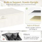 Yawinhe Underbed Bags, Storage Containers Bags with Lid, Foldable Blanket Bins, with Sturdy Zipper und Label Holders, for Clothing, 23.6''Lx11.8''Wx6''H, 4 Pack, Beige
