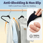 HOUSE DAY 11 Inch Velvet Baby Hangers 100 Pack Black, Premium Kids Hangers for Children, Infant & Toddler Clothes, Durable Non Slip Small Baby Felt Hanger for Closet, Ideal for Everyday Use