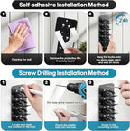 4 Pack Hat Organizer for Baseball Caps, Detachable DIY Hat Rack for Wall Hat Holder Hold up to 44 Hats, Baseball Cap Organizer Cap Holder Hat Hangers for Wall Closet Door Bedroom(4pcs,Black)