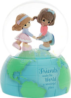 Precious Moments Best Friends Snow Globe | Friends Make The World A Wonderful Place Resin/Glass Musical Snow Globe | Gift & Home Decor | Hand-Painted