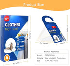 【𝐇𝐢𝐠𝐡𝐥𝐲 𝐄𝐟𝐟𝐞𝐜𝐭𝐢𝐯𝐞】 Clothes Moth Traps with Extra Strength Pheromone Attractant -NonToxic Sticky Glue for Closet and Carpets Bearing Webbing Moths, 6 Pack