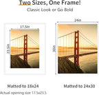 24x30 Picture Frame 3 Pack - White Poster Frame Display Pictures 18x24 with Mat or 24 x 30 Without Mat for Wall Hanging Horizontal and Vertical
