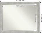 Amanti Art White Wall Mirror 34x44 Rustic White Wash Rectangle Bathroom Mirror for Wall Decor Living Room, X-Large Country Rustic Wood Frame, Hangs Horizonally and Vertically, Bathroom Decor, Beveled