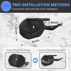 16 Pack Adhesive Hat Hooks for Wall, Strong Hat Rack for Baseball Caps, Hat Organizer Display for Home Decor, Hat Hold Hanger for Wall, Door, Closet, No Drilling - USA Patented (Black)