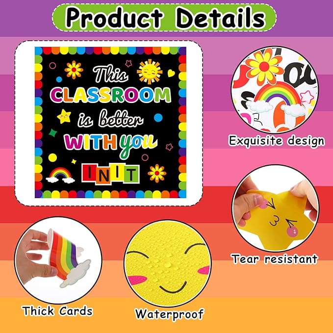 Growth Mindset Bulletin Board Cutouts, This Classroom is Better with You in It Positive Motivational Affirmation Station Classroom Decoration Paper Cutouts for Back to School Chalkboards Wall Decor