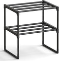 SONGMICS Shoe Rack, 2-Tier Shoe Organizer, Metal Storage Shelf, Upright or Upside Down, for 3-6 Pairs, Stackable, for Entryway, 11.8 x 16.7 x 14.8 Inches, Black ULSA002B01