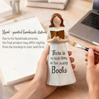 Book Figurine Reading Woman Statue – Reading Resin Figurine for Book Lovers Decor, Bookworm Sculpture, Reading Gifts for Book Lovers Women