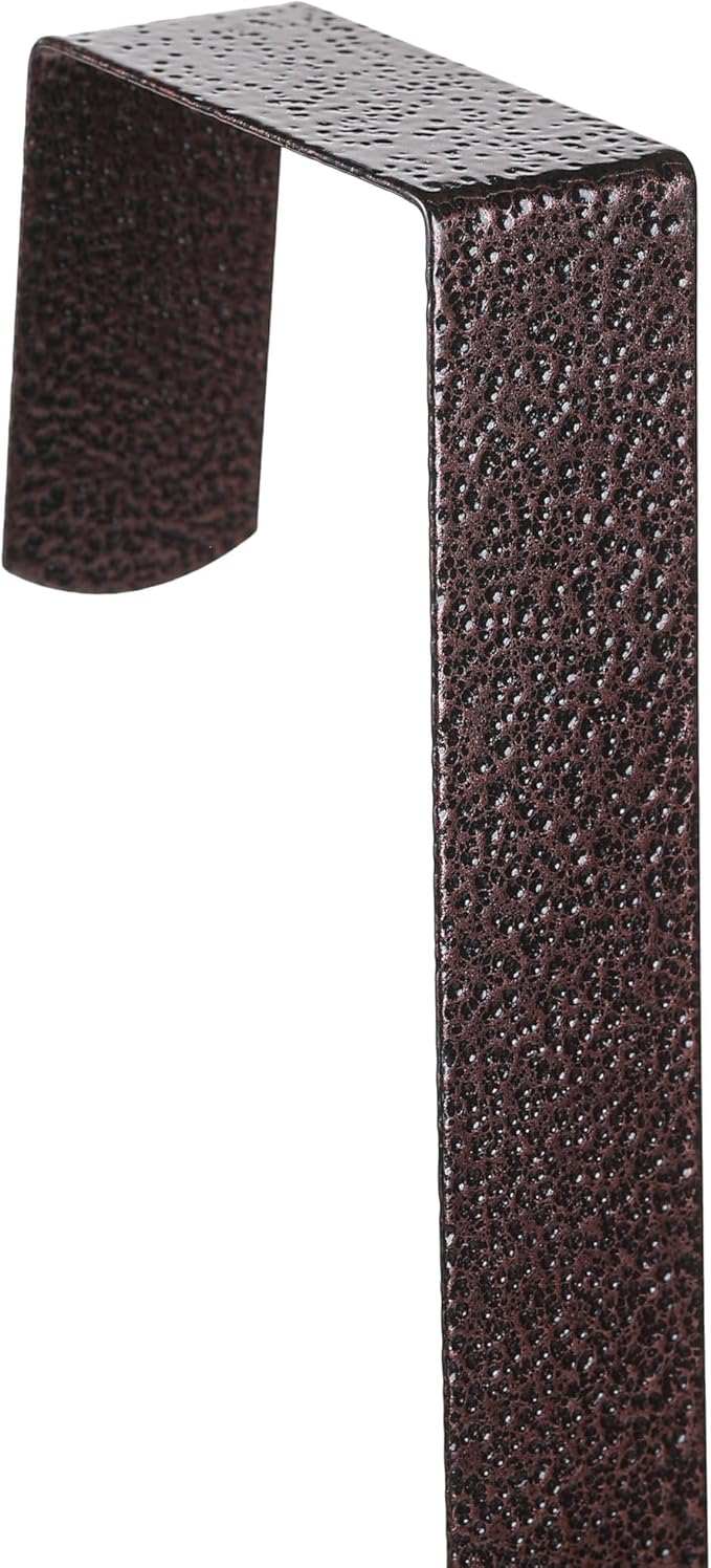 Sattiyrch 12" Wreath Hanger for Front Door,Steel Over The Door Hanger Hook,Wreath Door Hanger(Textured Brass, 1)