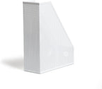 U Brands Modern Perforated Magazine Holder, Office Supplies, Metal, White, 12.2” x 3.74” x 9.65” 1 Count