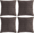 Fancy Homi 4 Packs Decorative Throw Pillow Covers for Living Room Couch Bed, Modern Farmhouse Boho Home Décor Accent Cushion Case, 12" x 12", Dark Brown