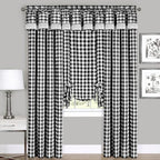 Sweet Home Collection Treatment Kitchen Window Curtain Panel, 84", Black/White