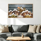 BINCUE Boho Mountain Wall Art Framed Mountain Landscape Canvas Artwork Rustic Mountains Wall Pictures Large Landscape Wall Decor Farmhouse Art Prints for Living Room Bedroom Bathroom Office Farmhouse 20x40 Inch