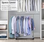 MISSLO Short Clothing Racks for Hanging Clothes with Bottom Shelves and Wheels Heavy Duty Rolling Clothes Rack Kids Clothing Rack for Adult Coat, Closet, Wardrobe
