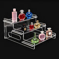 Clear Acrylic Display Risers – 3-Tier Shelf Stand for Cupcakes, Perfume, Figures, Collectibles & Desserts – Decorative Organizer for Party, Vanity, or Retail Display(Small)