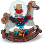 Teddy Bears' Rocking Horse Christmas Water Snow Globe