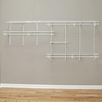 ClosetMaid ShelfTrack Wire Closet Organizer System, Adjustable from 7 to 10 Ft., With Shelves, Clothes Rods, Hardware, Durable Steel, White