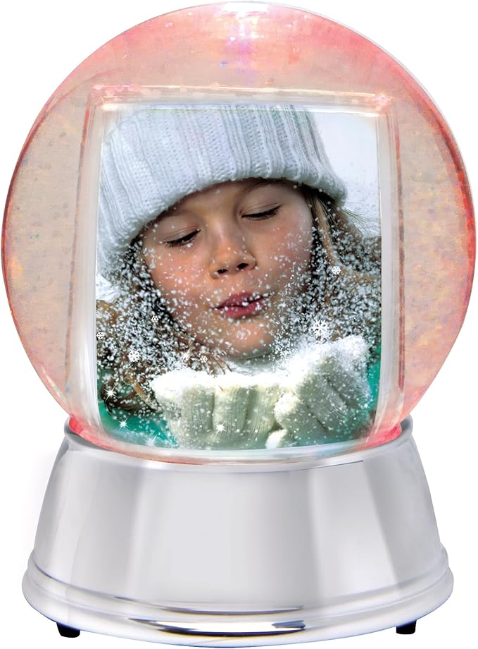 Neil Enterprises Inc. Large LED Light Up Photo Snow Globe w/Silver Base
