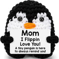 Belatelove Birthday Gifts for Mom from Daughter Son, Handmade Crochet Mini Penguin Mother's Day for Mama Mother in Law Bonus Step Mom, Funny I Love You Gift for Moms Small Easter Decor