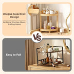 2026 New Bamboo Standing Shelf, 2 Tier Corner Shelf Stand, bathroom counter/sink organizer, Triangular Curved Corner Shelf Stand for Space-Saaving Display Ideal for Bathroom/Kitchen/Living Room