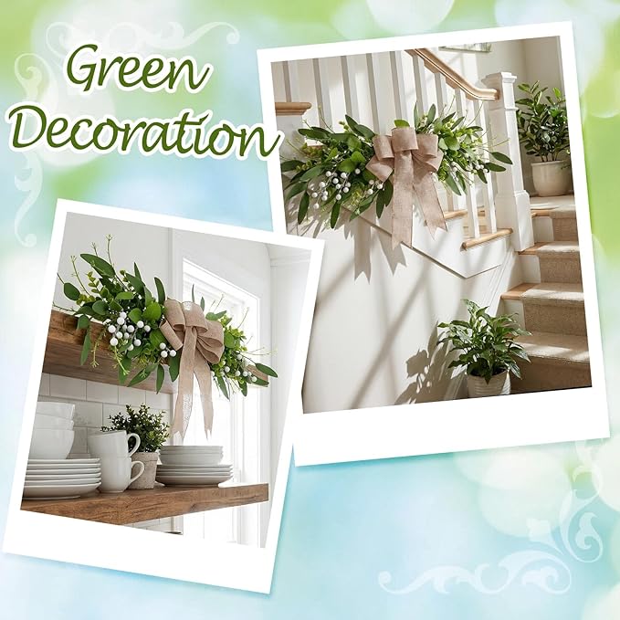 Floral Swag Artificial Green Eucalyptus Swag with Olives Leaves Mixed Berry Front Door Twigs Leaves Greenery Decorative Swag for Farmhouse Wedding Arch Party Wall Home Indoor Outdoor Holiday Decor