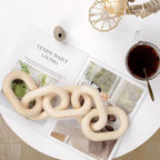 HMASYO Wood Chain Link Decor, 5-Link Wooden Decorative Chain Home Decor Accents, Coffee Table Decor, Shelf Decor Aesthetic, Bookshelf Table Decorative Objects for Living Room, Housewarming Gifts