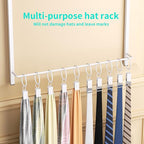 HapiRm Over Door Hat Rack - 3 Tier Wall Mounted Hat Organizer with 30 Movable Clips, Baseball Cap Organizer Storage Holds up to 30 Caps for Door, Bedroom, Closet