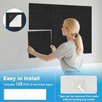 DOLLAR BOSS Felt Cork Board Tiles, 24 Packs 12" x 12" Thick Cork Bulletin Board Self Adhesive Acoustic Panels Soundproof Corkboards for Walls with Pushpins for Home Office Kitchen School, Black