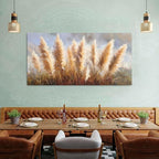 Vintage Boho Reed Canvas Wall Art Abstract Nature Plant Wall Decor Minimalist Botanical Prints Pictures Dried Reeds Flowers Poster Painting Artwork for Living Room Bedroom Home Decoration 29.53x57.87"