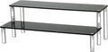 2 Tier Black Acrylic Display Riser Cupcake Stand Display Shelf for Decoration, Makeup