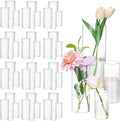 Fixwal 48pcs Clear Glass Cylinder Vases, 4, 6, 8, 10 Inch Tall Cylinder Vases for Centerpieces, Glass Flower Vase, Floating Candle Holder Vase for Table Shelf, Party, Wedding, Home Decor