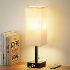 aooshine Pull Chain Small Table Lamp - 3 Color Temperature Bedside Lamp for Bedroom with USB Port, Minimalist Nightstand Lamp with Black Base, Desk Lamp for Kids Room Dorm, Bulb Included