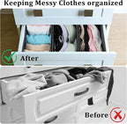 4Pcs Drawer Organizer Clothes, Underwear Organizer for Women Clothes, Socks, Bra, Belt, Tie - Grey, No-Divider Design