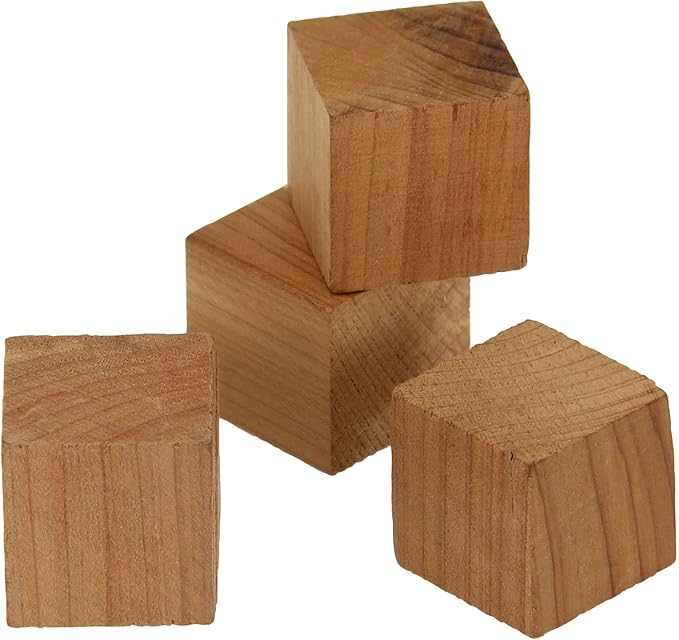 Household Essentials Set Cedar Blocks, Brown