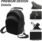 Hard Hat Travel Case for Baseball Caps 1 Piece Black - Hat Protector with Handle, Adjustable Shoulder Strap & Luggage Strap, Stores 6 Hats for Travel, Home, Gifts