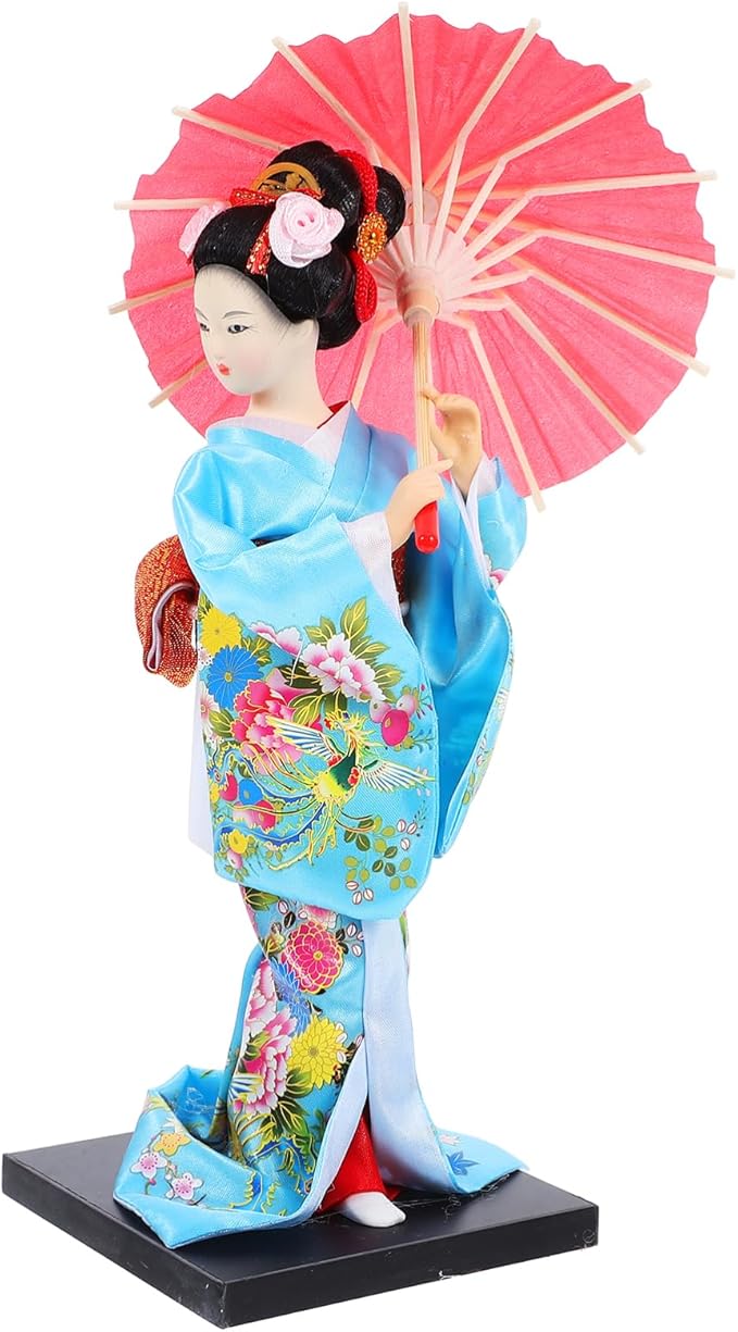 Amosfun Japanese Kimono Doll 9.44 Inch Geisha Figurine Traditional Maiko Decorative Collectible for Home and Restaurant Display