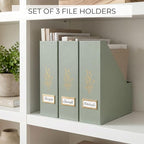 ZICOTO Beautiful Magazine Holder Set Of 3 - Sturdy File Holder to Organize Your Desk Or Shelves - The Perfect Office Storage to Effortlessly Organize Your Paperwork/Files, Magazines, Books Or Binders