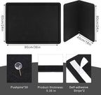 Thboxes Bulletin Board, 36" x 24" Foldable Cork Board Felt Pin Boards with 35 Pushpins Self-Adhesive Photo Decorative Felt Boards for Walls, Office, School, Classroom, Home, Bedroom - Black